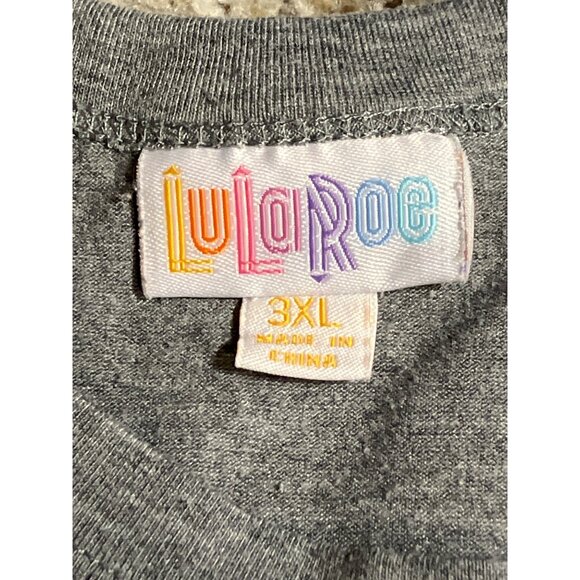 LuLaRoe Womens 3XL Gray & Multicolor Chevron Sleeve Top - Picture 9 of 11